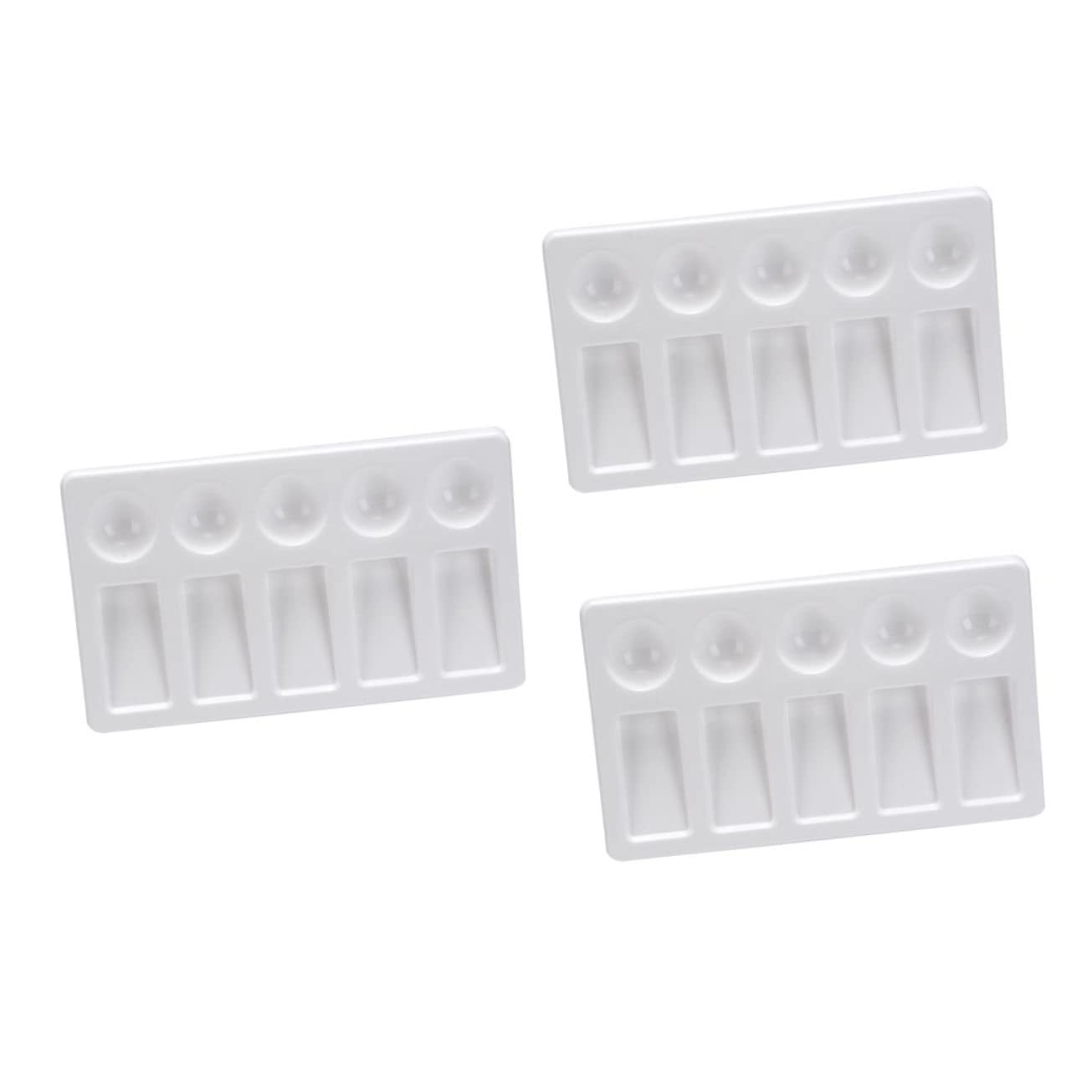 DOITOOL 1set Lightweight Rectangle Color Mixing Palette Watercolor Paint Box Calligraphy Pigment Tray for Easy Mixing Cleanup for DIY Craft Art Projects 3pcs