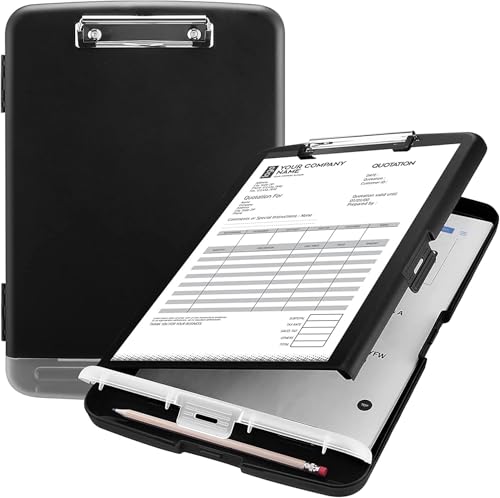 KASTWAVE Clipboard Storage Portfolio High Capacity Nursing Clipboards with Pen Holder Duty Plastic Storage Clipboard with Low Profile Clip Clipboard Folder Side-Opening Work for Office & School