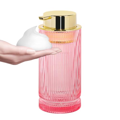 Tonxus Foaming Soap Dispenser, Pink Glass...