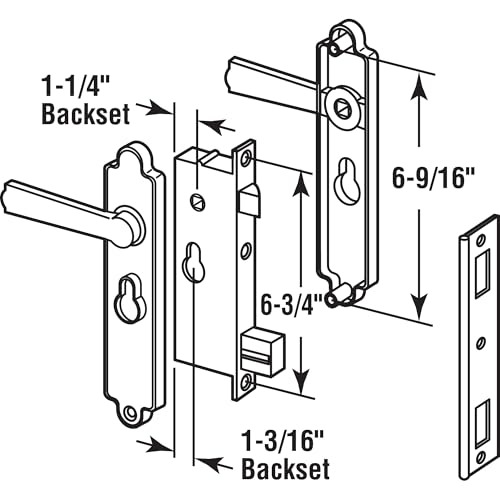 Puerta keyed-locking muesca mango K 5092 con cerradura de acero negro 3
