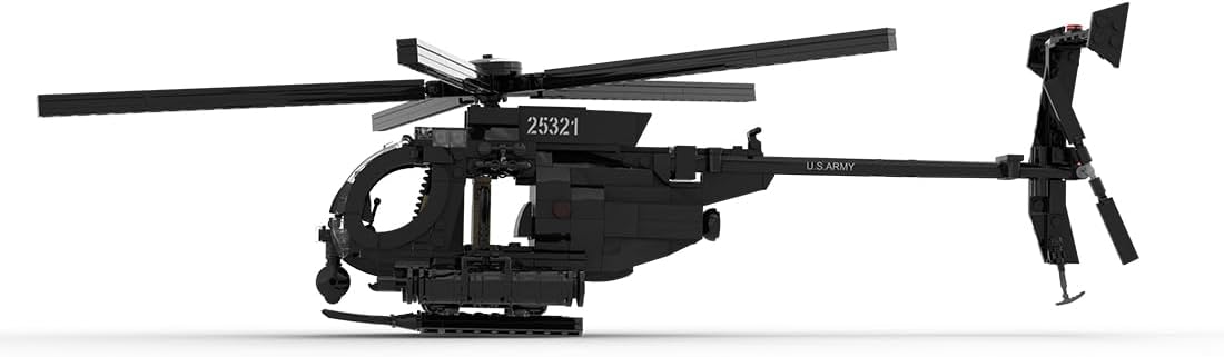 MH-6 Little Bird Helicopter Building Blocks Set, Military Army Airplane Building Bricks, Gift for Adult (595PCS)