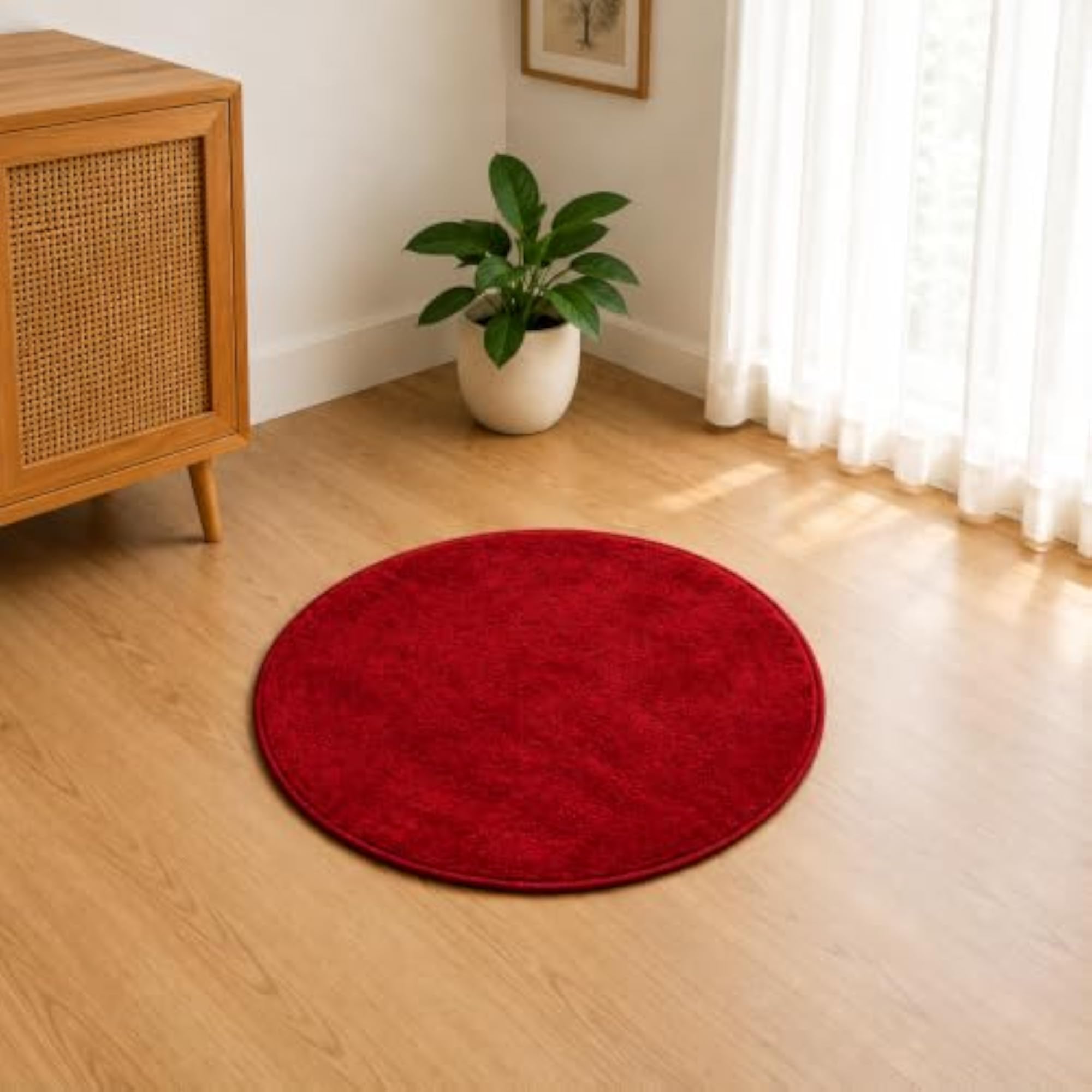 Round Microfiber Bath Mat 23 x 23 Inch, Soft and Absorbent