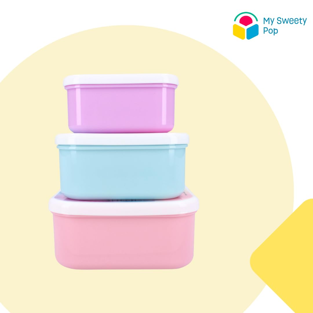 My sweety pop, Set of 3 Stitch Lunch Boxes, Lunch Box, For Children, Nursery, Kindergarten, School, Holiday, Meal - Image 2