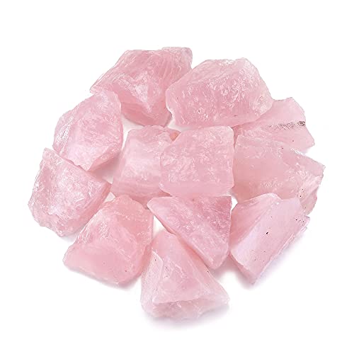 JSDDE Natural Rose Quartz Crystals Rough Raw Gemstone Reiki Healing Crystal Meteorite Raw Quartz...