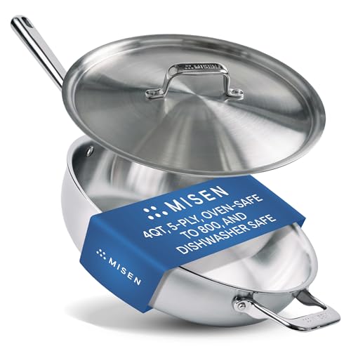 Misen 4-Quart All-Purpose Stainless Steel Pan - Versatile Everyday Pan