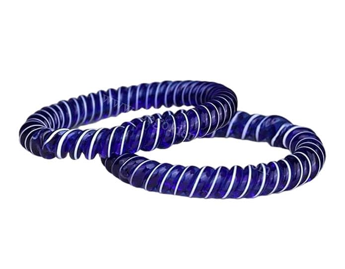 The Golden Cascade Blue Spiral Design Glass Kada for Women | Fancy Crystal Glass Kadas for Girls & Ladies (Blue, Small 2-4) (B0CJXQBFVB) Amazon Price History, Amazon Price Tracker