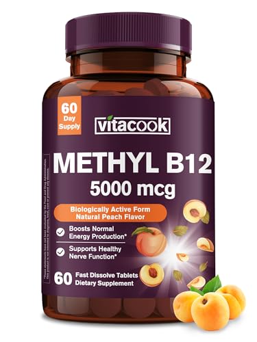 Vitacook Vitamin B12 Sublingual, Methylcobalamin 5000mcg for Energy Production, Energy, Nerve & Cell...