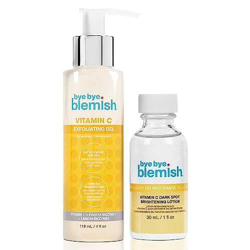 Bye Bye Blemish Vit C Dark Spot Lotion and Vitamin C Exfoliating Gel for Skin Brightening and Blemishes Removal