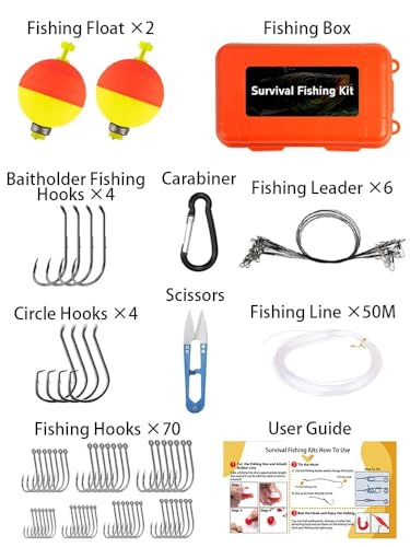 Kit de pesca de supervivencia mini 90 piezas compacto para exteriores miniatura 2
