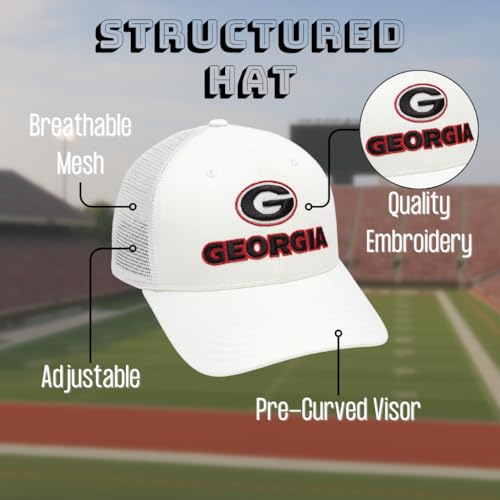 Gorra Trucker Blanca de Malla Universitaria Georgia miniatura 6
