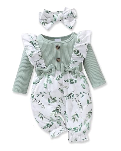 Newborn Baby Girl Clothes Infant One-Piece Romper+Jumpsuit+Bodysuit+Headband Fall Winter Outfits New Born Set