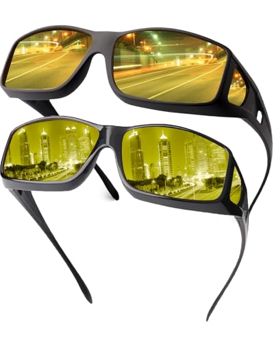Image of Night Driving Glasses for Men Women Fit Over Sunglasses Anti Glare Polarized HD Night Vision Glasses