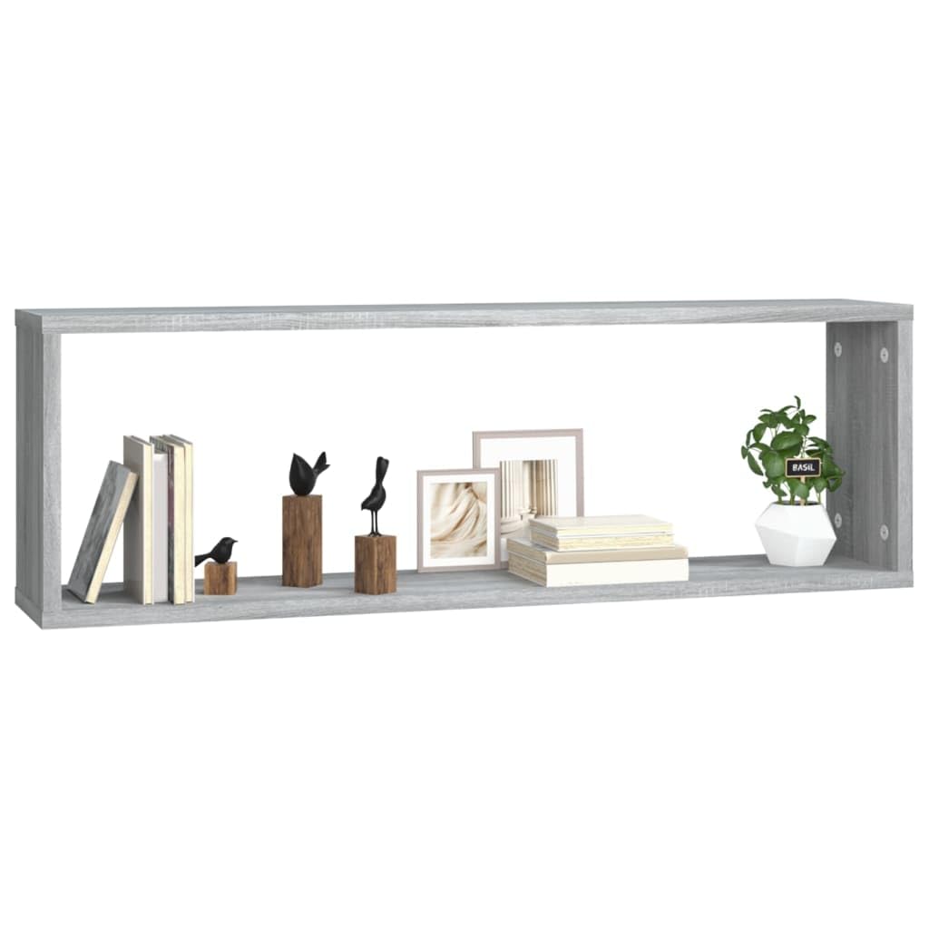 Estantería flotante para pared (80 x 15 x 26,5 cm, 2 unidades), color gris Sonoma