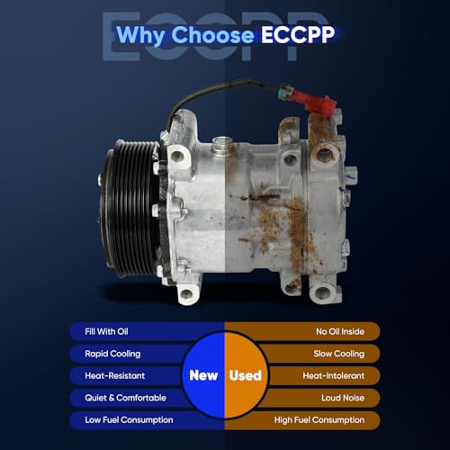 Image of ECCPP AC Compressor Fast Cooling 1997-1998 Fit for Chevrolet T6500 6.0L 6.6L 7.2L 2004-2009 Fit for GMC T6500 T7500 T8500 7.8L Air Conditioning Compressor