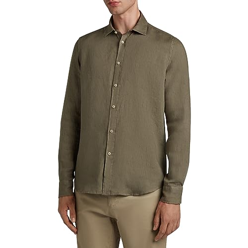 Chemise lin vert militaire homme élégante pour vos terrasses d'été