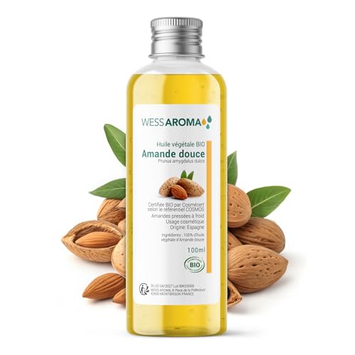 Huile Végétale BIO d'Amande douce 100ML - Hydrate la peau...