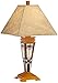 Mission Table Lamp with Nightlight Tiffany Style Base Faux Leather Shade for Living Room Family Bedroom - Robert Louis Tiffany