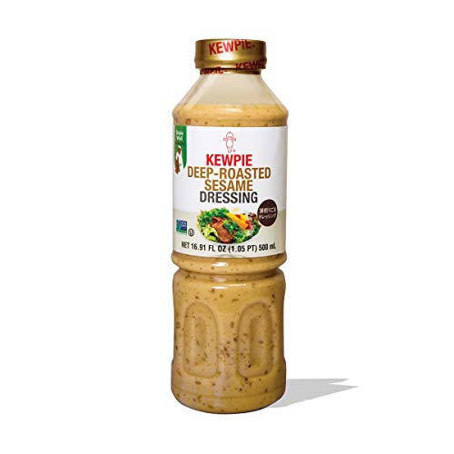 [KEWPIE] Deep-Roasted Sesame Dressing, Delicious bold taste of deep-roasted whole sesame seeds, delightful hint of umami with signature creamy salad dressing (16.9 Oz)