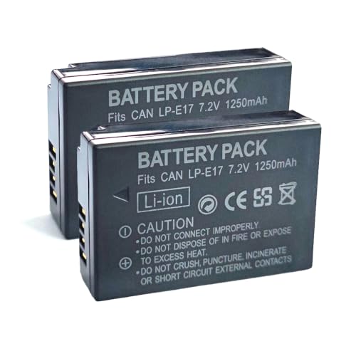 Camulti 2-Pack LP-E17 Battery Canon EOS R50 RP R10 R8,Rebel