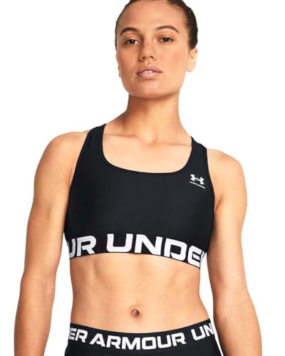 Image of Under Armour Womens HeatGear Authentics Mid Impact Branded Sports Bra