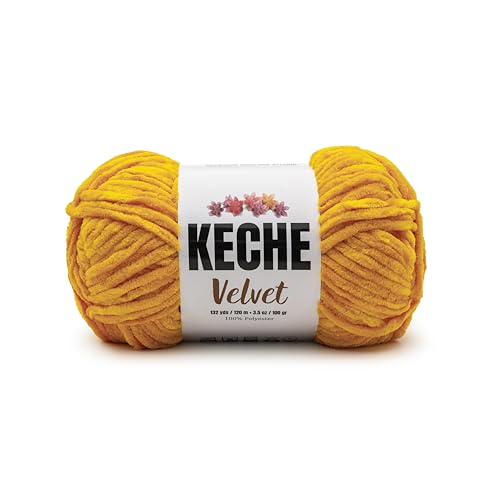 Image of Keche Velvet Yarn for Crocheting, Soft Chenille Bulky Baby Blanket Amigurumi Yarn 100 gr (132 yds) - Honey