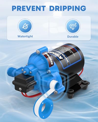 Image of Kohree RV Water Pump 3.5GPM 45 PSI, 12V DC Fresh Water Pump for Camper, Replacement for 4008-101-A65 /E65, Self Priming Diaphragm Pump with Pressure Switch for RV Kitchen Bathroom Marine Yacht Garden