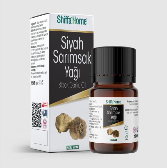 Shiffa Home Siyah Sarımsak Yağı 10 ml – Doğal Saç ve Cilt Bakımı Yağı, SCS Yöntemiyle Elde Edilen Saf Sarımsak Yağı