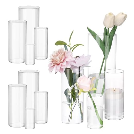 15 Stunning Hydrangea Centerpieces for Every Occasion 4 Fixwal 12pcs Clear Glass Cylinder Vases, 4, 6, 8, 10 Inch Tall Cylinder Vases for Centerpieces, Glass Flower Vase Floating Candle Holder Vase for Table Shelf, Party, Wedding, Home Decor