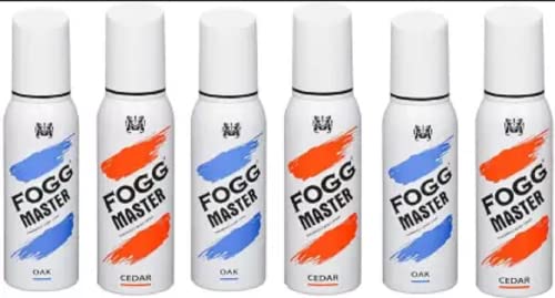 FOGG 3 Master Oak and 3 Cedar Fragrance Body Spray 120ML Each (Pack of 6) Body Spray - For Men & Women (720 ml, Pack of 6)