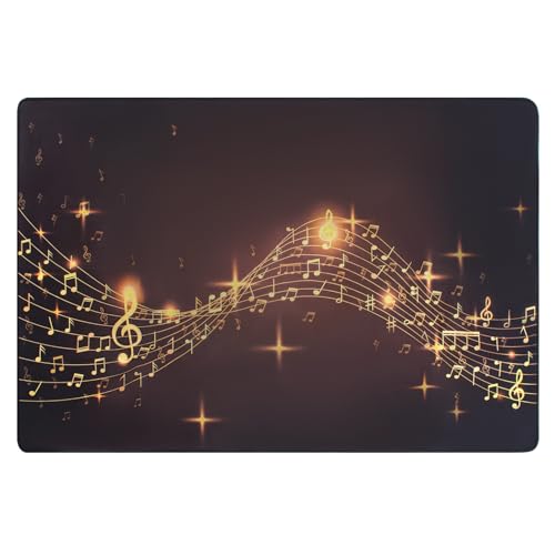 OUUTMEE Tappeto per batteria, motivo musicale, 152 x 122 cm