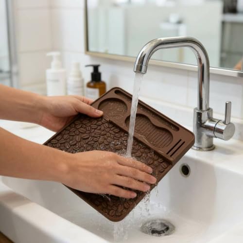 Tapis accessoire espresso silicone pour éviter les taches de café