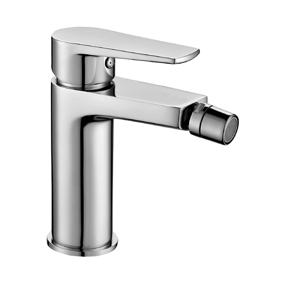 Set miscelatori rubinetteria bagno lavabo bidet e vasca da bagno con doccetta, completo di accessori, in ottone cromato, Erika (Set lavabo bidet vasca con doccetta)