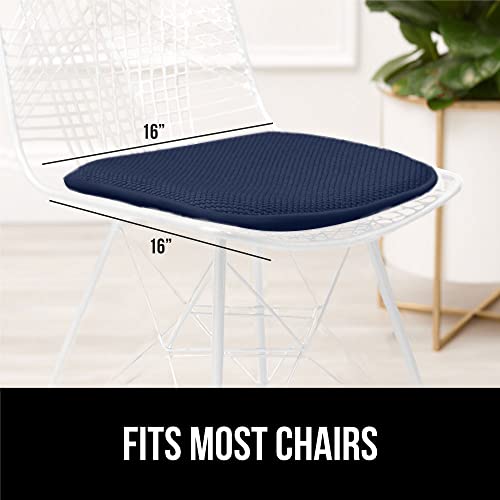 Gorilla Grip Memory Foam Chair Cushions, Comfortable Pads For Dining Room, Kitchen Table, Office Chairs, Stay In Place Backing, Comfortable Microfiber Seat Pad Cushion, Set Of 4, 16X16, Navy #TOP6