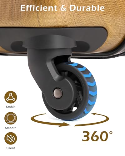 Image of Coolife Lugagge PC+ABS Hardshell Suitcase with TSA lock, Spinner Lightweight Carry on, Black Brown, Large (28 in Expandable)