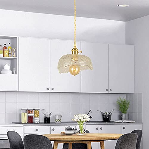 Lámpara colgante transparente industrial con pantalla de cristal 3