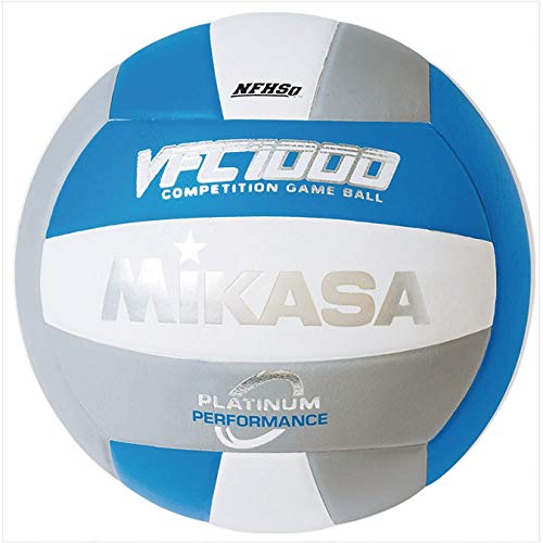 Mikasa Platinum Performance Volleyball, Unisex, VFC1000BSW, Blue/Silver/White