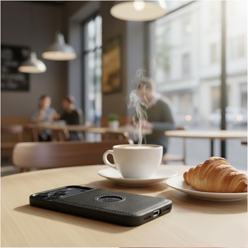 Image of Leather Case for Apple iPhone 17 Pro Max Premium Protective Stylish Slim Cover with Shockproof Raised Edges Black