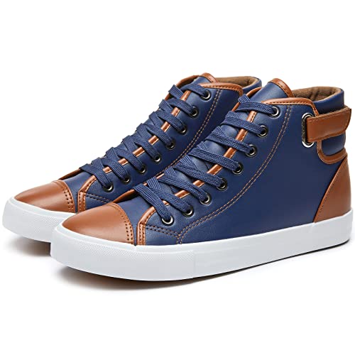 yageyan Men White high top Sneakers for Casual Black pu...