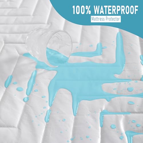 NTBAY Twin Waterproof Mattress Protector, 15 Inch Pocket, White - image 7