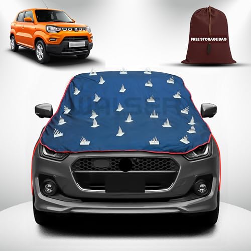 Image of WALSER Spike Car Cover for Maruti Suzuki S-Presso | Anti-Climb Nail Guard for Dogs & Monkeys | Protects Bonnet, Roof & Dicky | UV, Dust & Snow Protection | Spike Cover with 4 Adjustable Hook
