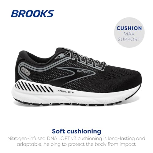 Brooks Brooks Women’s Ariel GTS 23 Supportive Running Shoe - Black/Grey/White - 10 X-Wide