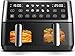 Price comparison product image 10L Dual Air Fryer, 2 Nonstick Drawers with Visible Window,10-In-1 Cooking Presets, Sync Cook & Finish, Smart Touch Screen, 1-24H Timer Function, Uses No Oil& Max Crisp, 50 to 200, Dishwasher Safe