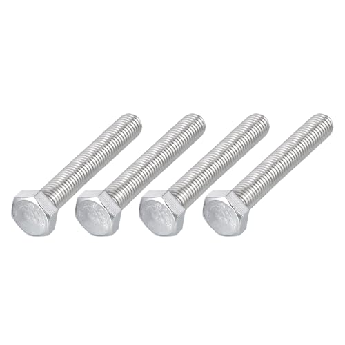 Image of METALLIXITY Hex Bolts (M12-1.75x75mm) 4Pcs, 304 Stainless Steel Coarse Fully Threaded Hex Head Screw Bolt Machine Screws - for Furniture Repair, Silver