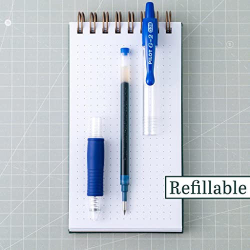 Image of Pilot G2 Retractable Premium Gel Ink Roller Ball Pens, Ultra Fine Point, Blue Ink, Dozen Box (31278)