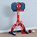 Delta Children Marvel Spider Man 4-in-1 Sports Center – Adjustable Easy Score Basketball Hoop, Soccer/Hockey Net and Golf Game, Red/Blue