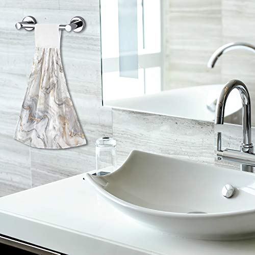 Boccsty White Gold Marble Hanging Kitchen Towels 2 Pieces Dish Cloth Tie Towels Hand Towel Tea Bar Towels For Bathroom Farmhouse Housewarming Tabletop Home #TOP6