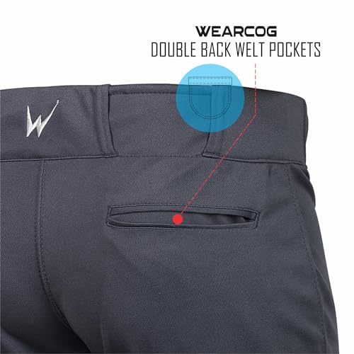 WEARCOG Premier Softball Pants | Calças de softbol para adultos com passadores de cinto na parte inf