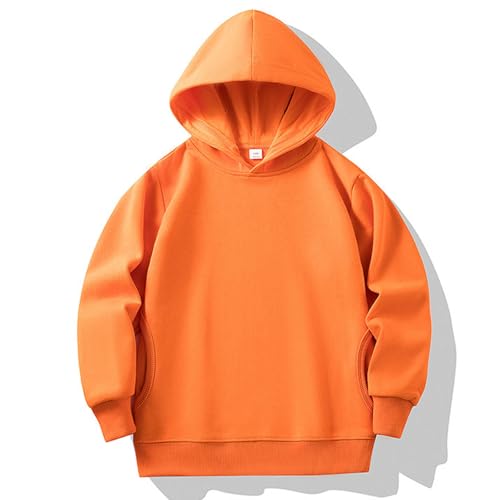Boys Girls Solid Hooded Sweatshirt Classic Oversized Hoodies Loose Soft Cozy Pullover Sweatshirt with Pocket for Kids
