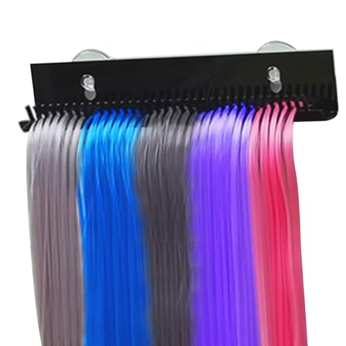 Hanger De Extensión Del Cabello, 30x4x6CM Soporte Para Extensiones De Pelo Portátil De Almacenamiento De Peluca De Estiramiento De Cabello Con Chorro Hanger Extensión Cabello Para El Del Hogar(Negro)