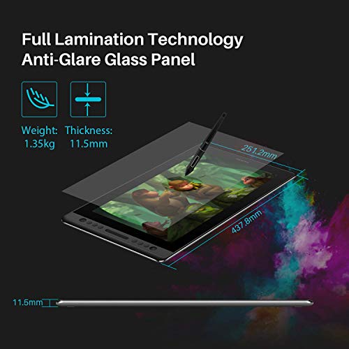 Image of HUION Drawing Tablet Kamvas Pro 16 Pen Tablet Display Tilt Battery-Free Stylus Full-Laminated 8192 Pen Pressure with Stand, Compatible with Chromebook, Windows, Mac and Linux
